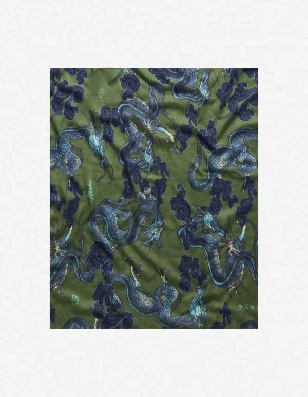 Maharishi Hats And Scarves*4233 Thai Cloud Dragon Pashmina Olive