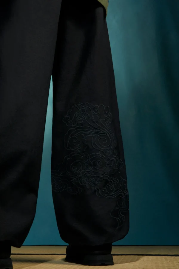 Maharishi Original Snopants*4219 Thai Cloud Embroidered Loose Snopants® Black/Tonal