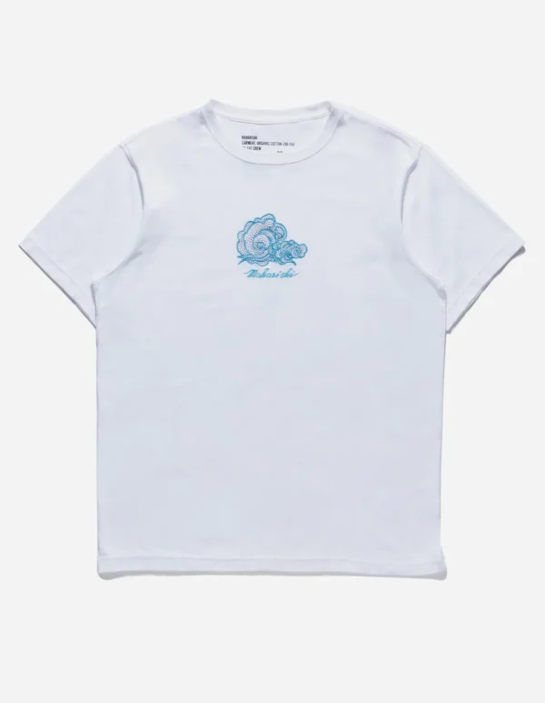Maharishi Short Sleeve T-Shirts*4218 Thai Cloud Embroidered T-Shirt White