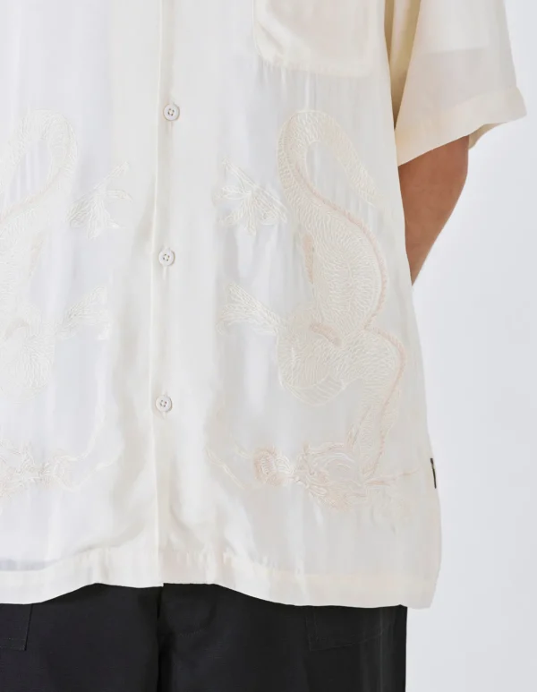 Maharishi Shirts*4303 Thai Dragon Summer Shirt Ecru