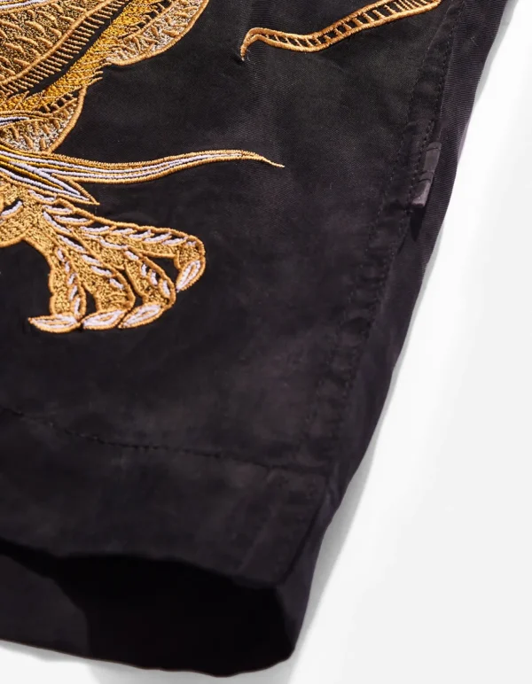 Maharishi Shirts*4303 Thai Dragon Summer Shirt Golden Black