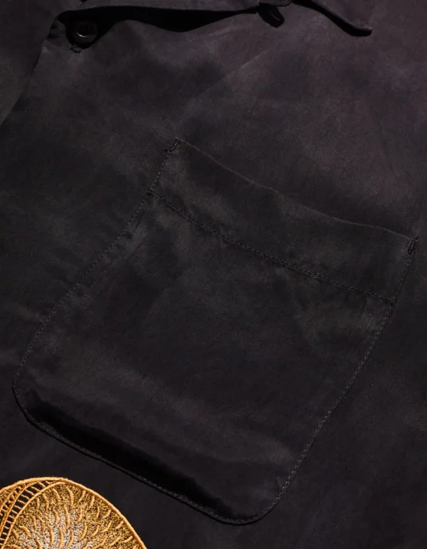 Maharishi Shirts*4303 Thai Dragon Summer Shirt Golden Black