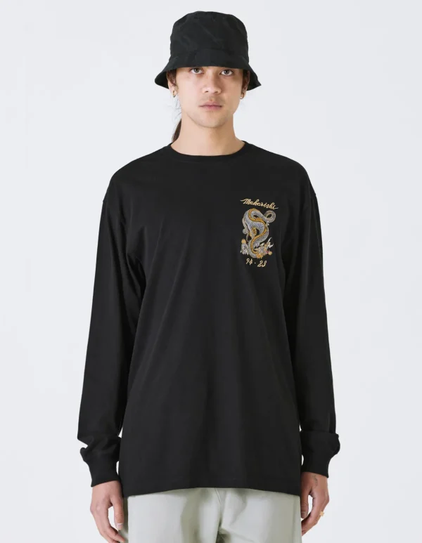 Maharishi Long Sleeve T-Shirts*4214 Thai Dragon Tour L/S T-Shirt Golden Black