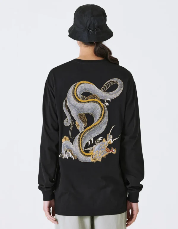 Maharishi Long Sleeve T-Shirts*4214 Thai Dragon Tour L/S T-Shirt Golden Black