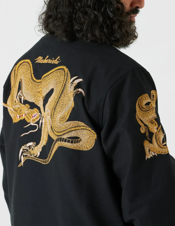 Maharishi Shirts*4213 Thai Dragon Utility Shirt Golden Black