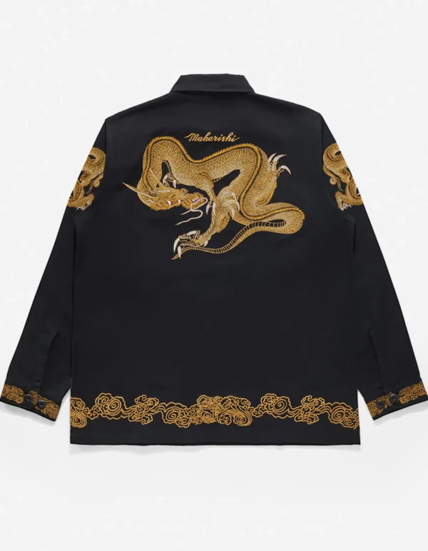 Maharishi Shirts*4213 Thai Dragon Utility Shirt Golden Black