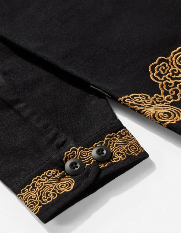 Maharishi Shirts*4213 Thai Dragon Utility Shirt Golden Black
