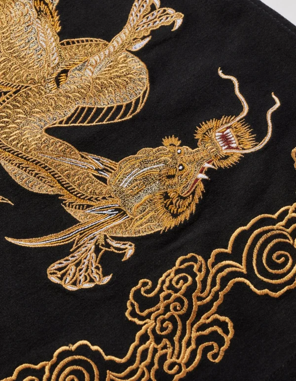 Maharishi Shirts*4213 Thai Dragon Utility Shirt Golden Black