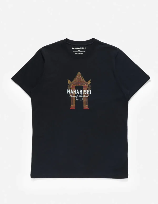 Maharishi Short Sleeve T-Shirts*1030 Thai Temple Organic T-Shirt Black