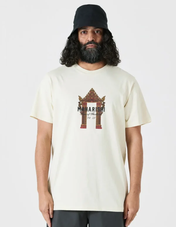 Maharishi Short Sleeve T-Shirts*1030 Thai Temple Organic T-Shirt Ecru