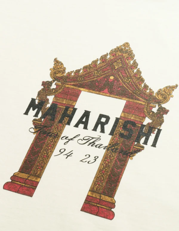 Maharishi Short Sleeve T-Shirts*1030 Thai Temple Organic T-Shirt Ecru