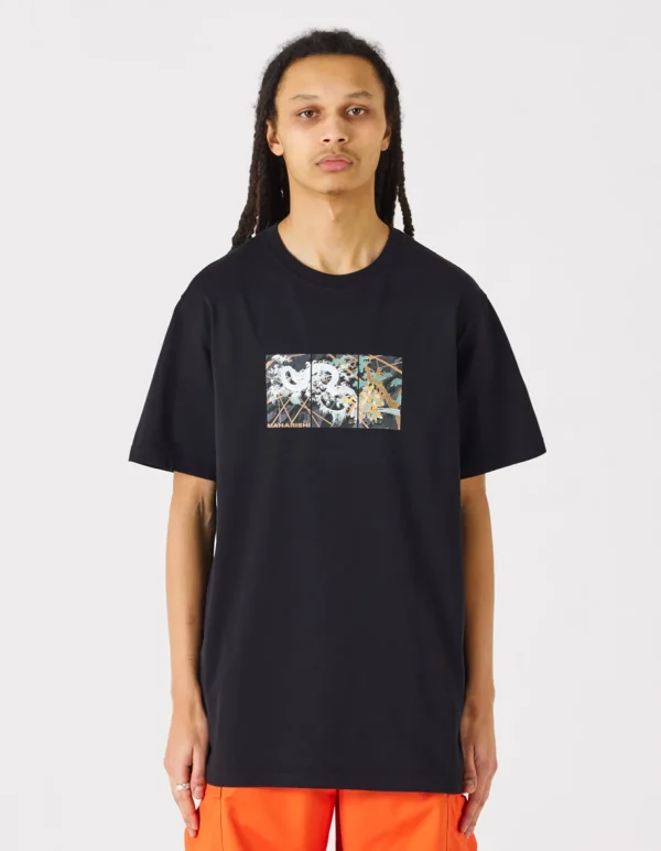 Maharishi Short Sleeve T-Shirts*1011 Triptych Water Dragon T-Shirt Black