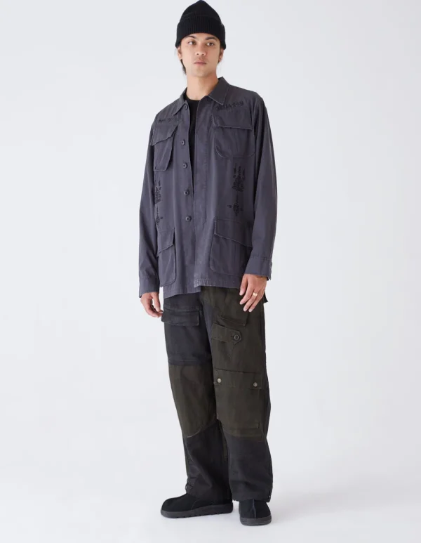 Maharishi Cargo Pants*4277 Upcycled M65 Loose Cargo Pants Black O/D