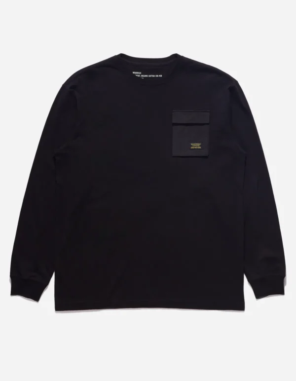 Maharishi Long Sleeve T-Shirts*4231 Utility Pocket L/S T-Shirt Black