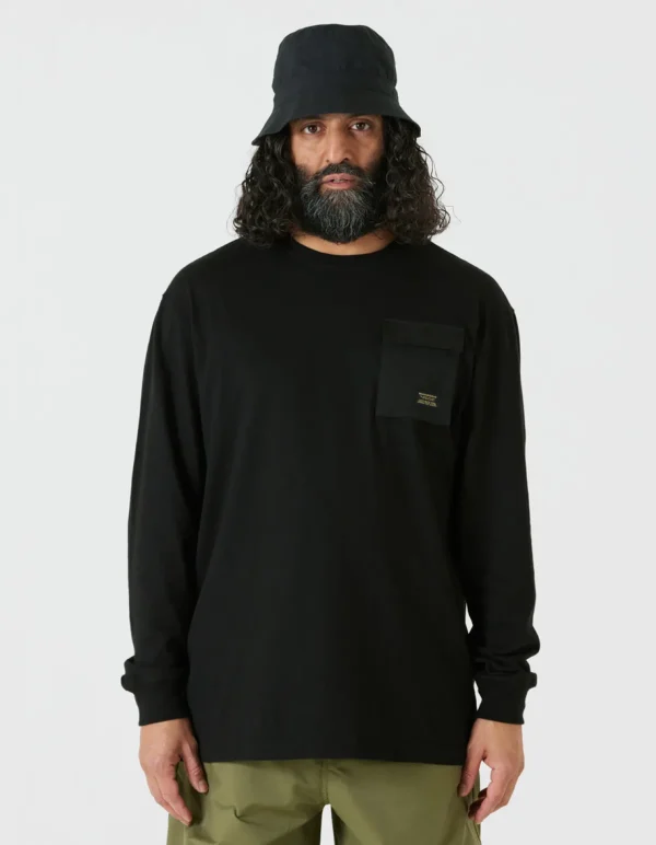 Maharishi Long Sleeve T-Shirts*4231 Utility Pocket L/S T-Shirt Black