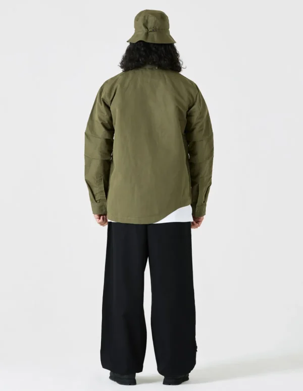Maharishi Shirts*4202 Ventile® Wr Asym Tech Shirt Olive Og-107F