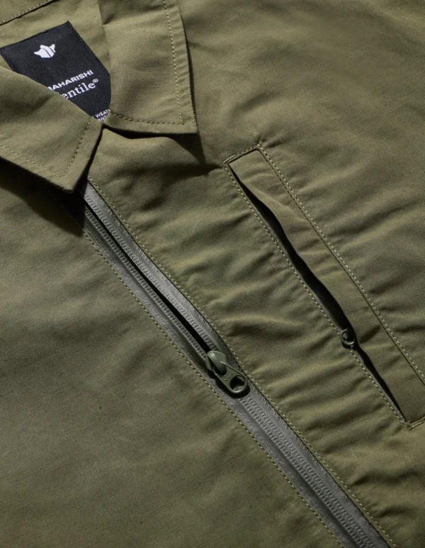 Maharishi Shirts*4202 Ventile® Wr Asym Tech Shirt Olive Og-107F