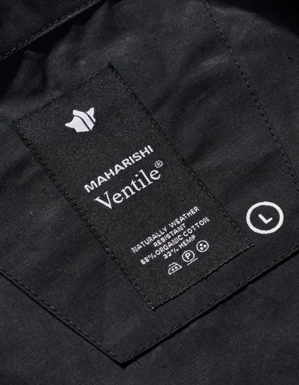 Maharishi Shirts*4202 Ventile® Wr Asym Tech Shirt Black