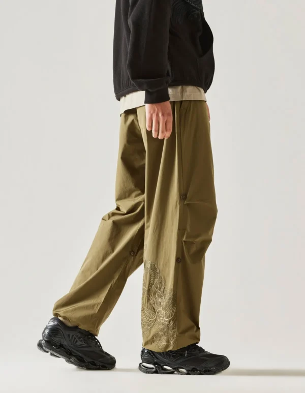 Maharishi Original Snopants*4244 Water Dragon Embroidered Loose Snopants® Olive/Tonal