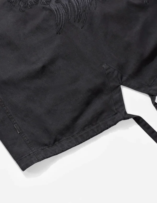 Maharishi Parkas*4240 Water Dragon Embroidered Kimono Parka Black Blk-108Ff