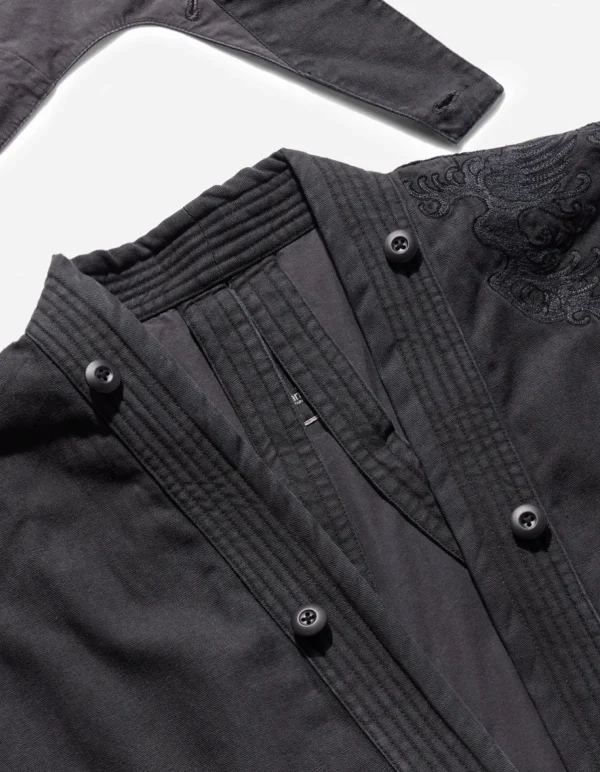 Maharishi Parkas*4240 Water Dragon Embroidered Kimono Parka Black Blk-108Ff