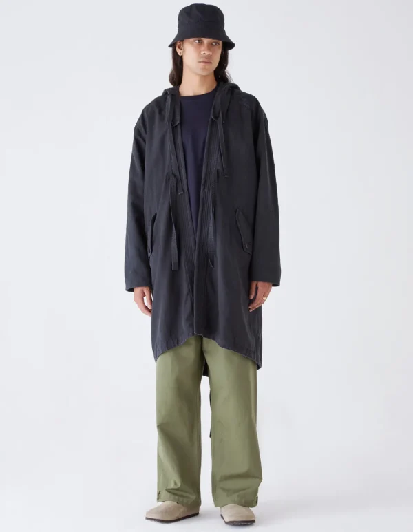 Maharishi Parkas*4240 Water Dragon Embroidered Kimono Parka Black Blk-108Ff