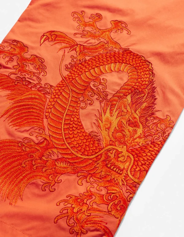 Maharishi Original Snopants*4244 Water Dragon Embroidered Loose Snopants® Blaze Orange/Tonal