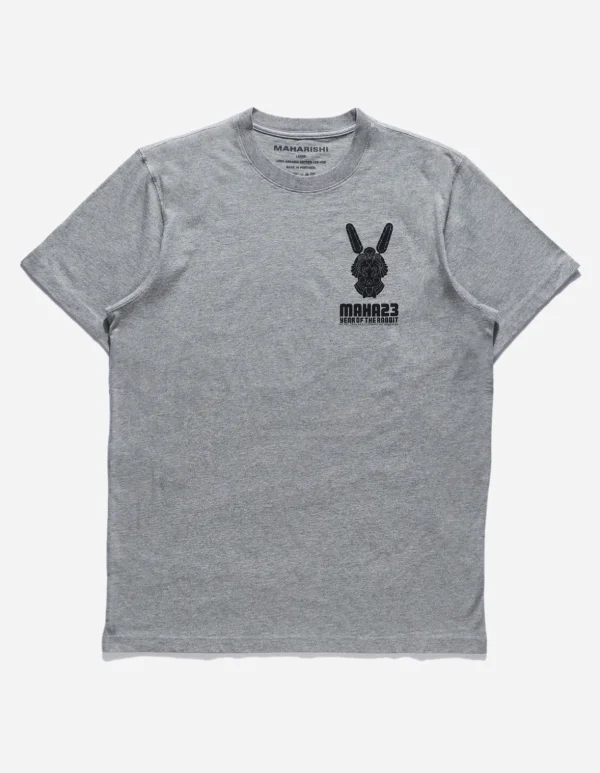Maharishi Short Sleeve T-Shirts*1000 Water Rabbit T-Shirt Grey Marl
