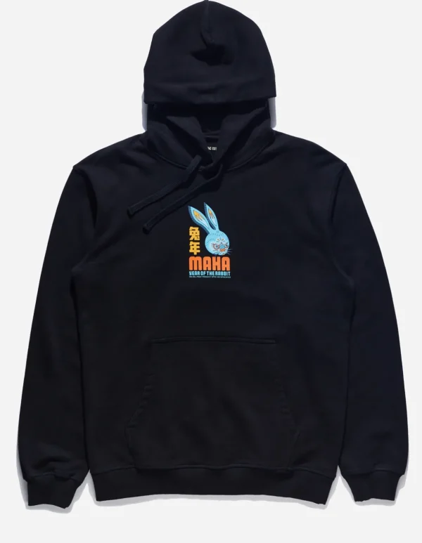 Maharishi Hooded Sweats*1003 Year Of The Rabbit Hooded Sweat Black