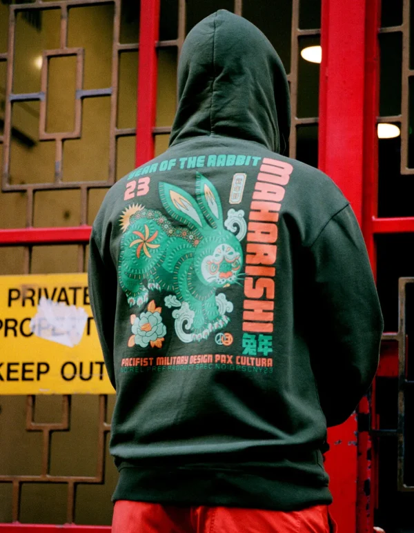 Maharishi Hooded Sweats*1003 Year Of The Rabbit Hooded Sweat Olive Og-107F