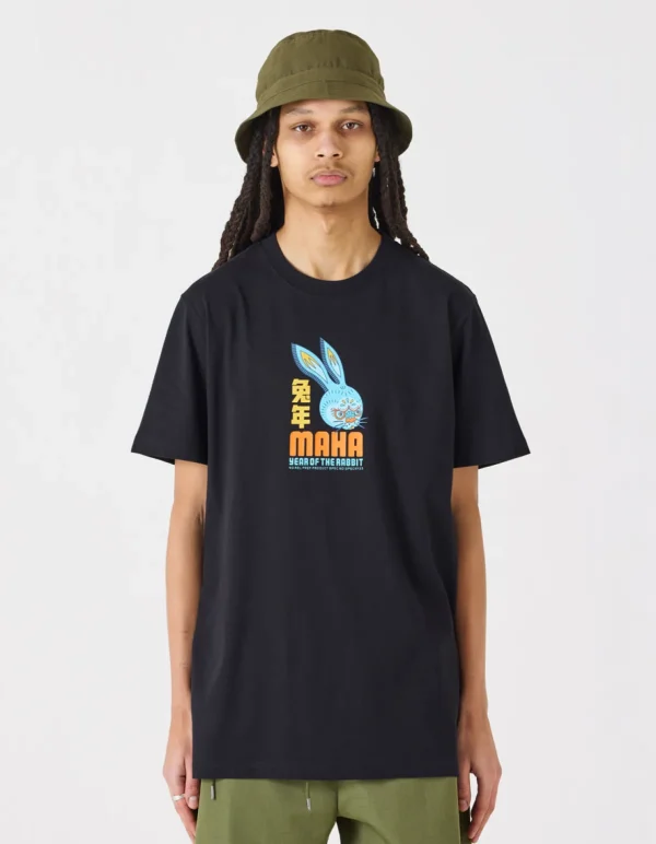 Maharishi Short Sleeve T-Shirts*1002 Year Of The Rabbit T-Shirt Black