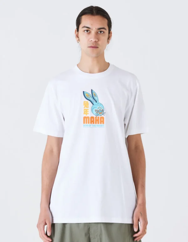 Maharishi Short Sleeve T-Shirts*1002 Year Of The Rabbit T-Shirt White