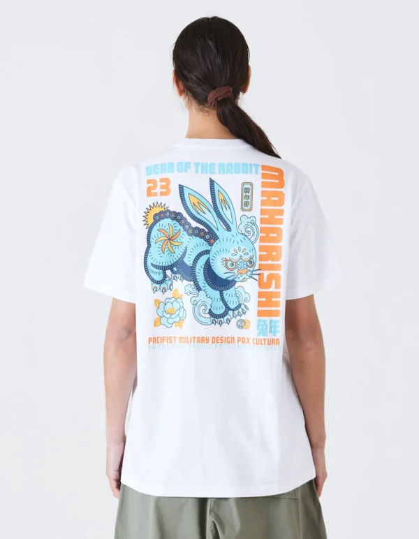 Maharishi Short Sleeve T-Shirts*1002 Year Of The Rabbit T-Shirt White