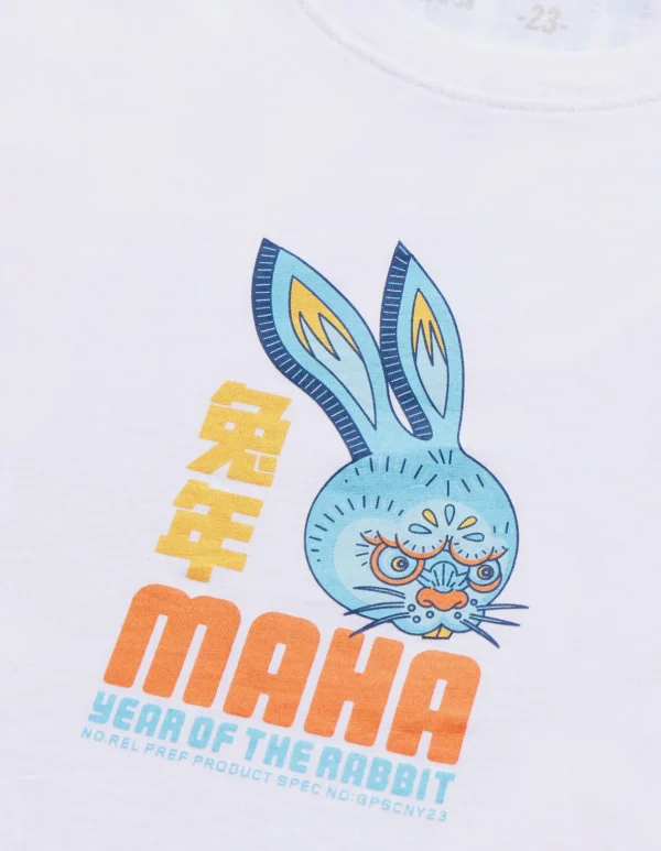 Maharishi Short Sleeve T-Shirts*1002 Year Of The Rabbit T-Shirt White