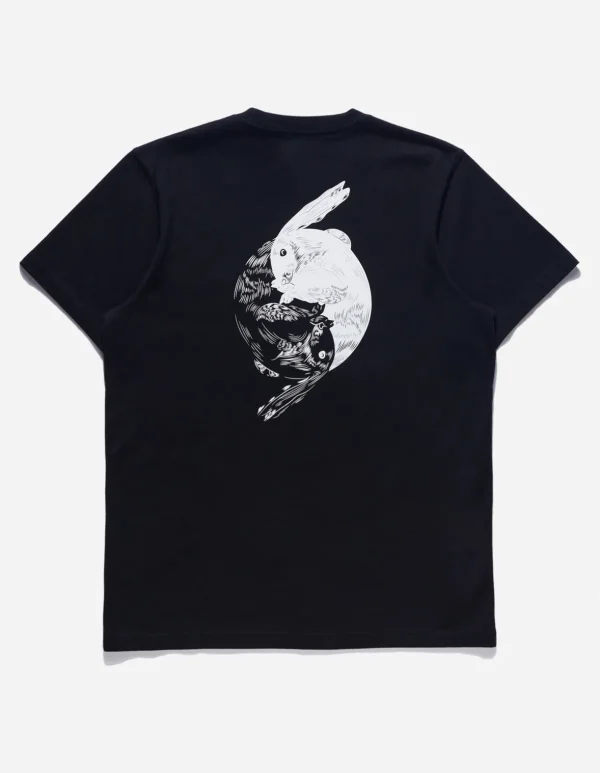 Maharishi Short Sleeve T-Shirts*1007 Yin Yang Rabbit T-Shirt Black